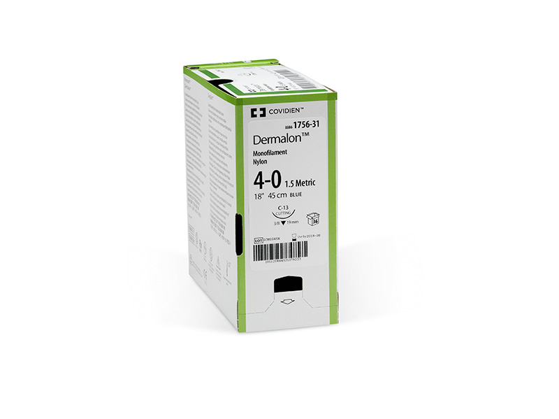 Image SUTURE DERMALON N-RES 6.0 BL 18" C-13 3/8 19MM